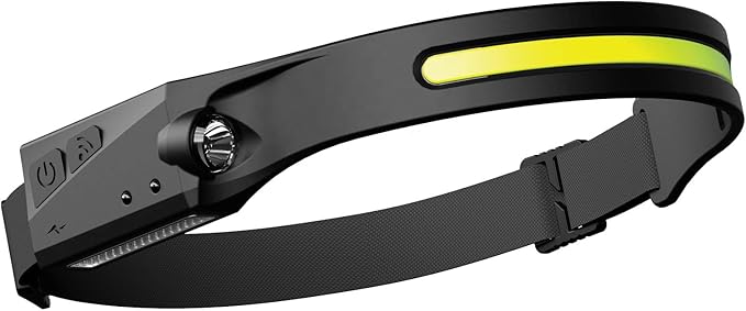 LED Rechargeable Headlamp, Flashlight, Hard hat Headlight, 5 Modes Motion Sensor Waterproof 350 Lumen LED 230 Wide Beam Head Lamp, for Outdoors, Camping Essentials Gear, Running, Hiking, Repair Work