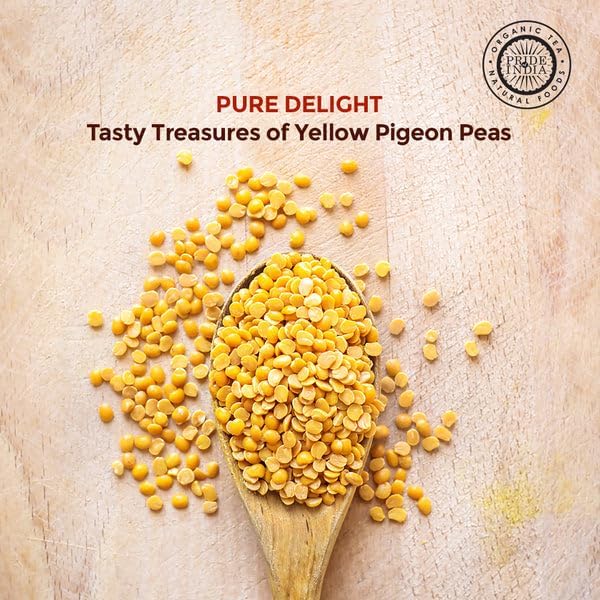 Pride Of India - PACK of 6 - Indian Split Yellow Pigeon Peas - Protein & Fiber Rich Toor (Arahar) Dal, 3 Pound Jar