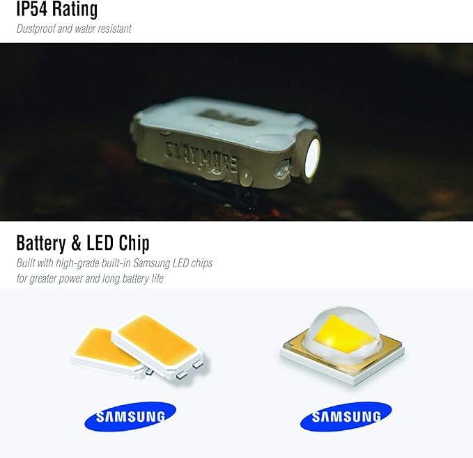 Claymore Capon 40B Tan Clip-On Cap Light ??USB-C Rechargeable 230LM LED Headlamp | 3 Light Modes 180° Adjustable Beam IP54 Water Resistant Up to 12 Hrs Runtime for Camping, Running, Outdoor