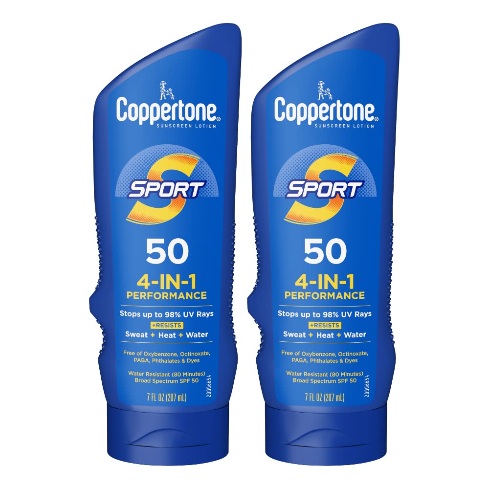 Coppertone SPORT Sunscreen Lotion SPF 50, Value Pack, 2 x 7 FL OZ