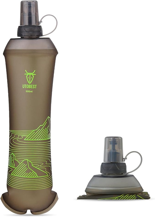Soft Flask, 1 Pack Flexible TPU Hydration Water Bottle, Collapsible for Running, Hiking, Cycling, Climbing, and Marathon