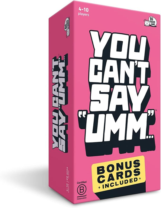 You Can't Say UMM: A Party Game for Family and Adults, Fast-Paced Family Word Game, Must Have for Game Night, Bonus Content Included