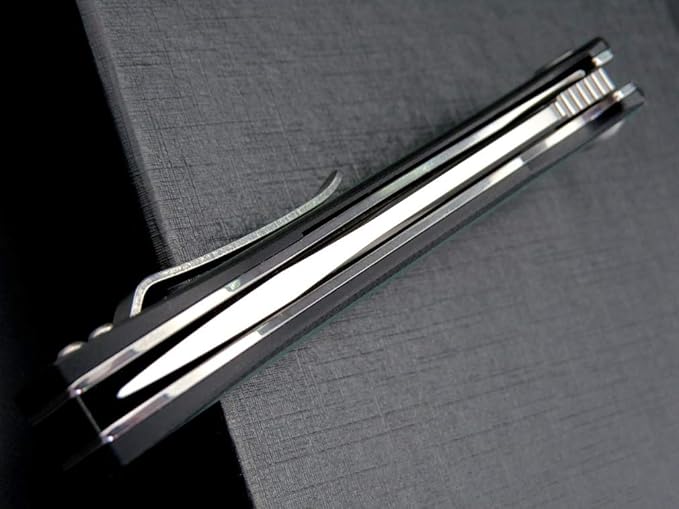 Eafengrow EF947 EDC D2 Folding Knife, G10 Handle Ball Bearing Folder with Locking Liner EDC Flipper Knife with Pocket Camping Tactical Hiking Survival Outdoor tool(GREEN)