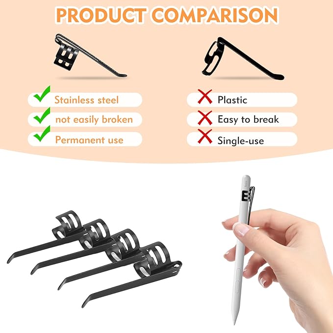 20 Pieces Replacement Flashlight Clip for Removable Accessories, Black Pocket Clip, Pen Clip, Durable?�Lightweight?�Portable