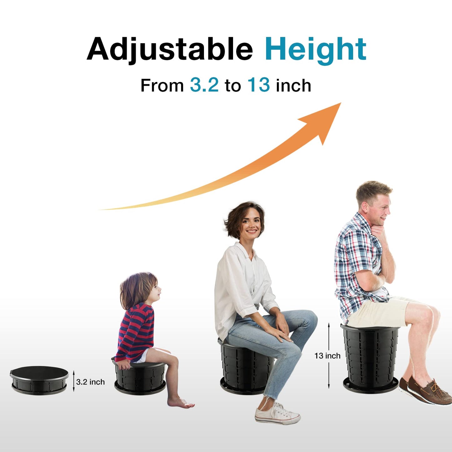 TRIPTIPS Upgrade Retractable Portable Toilet Travel Toilet Adjustable Height Camping Toilet