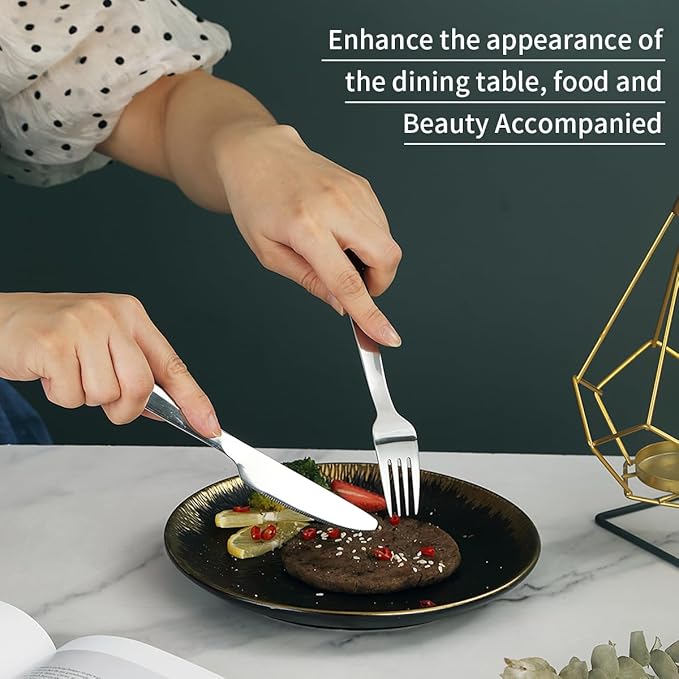 Evanda Portable Silverware Set Set of 2 Packs, Include Knife Fork Spoon, Camping Cutlery Set With Black Bag, For Home Kitchen Camping Travel, Dishwasher Safe