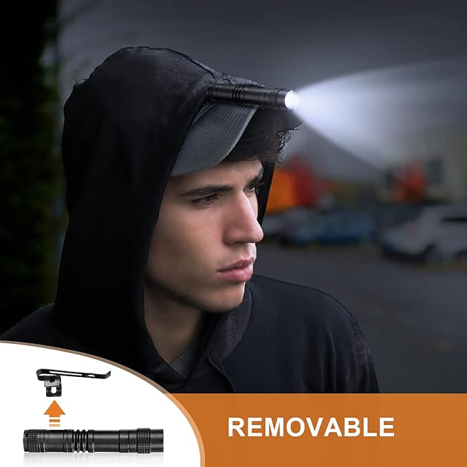 Honoson 10 Pieces Mini Pen Light Flashlight Small LED Pen Light Aluminum Pocket Flashlight with Clip for Inspection Camping Emergency Diary Lighting(3.5 Inches)