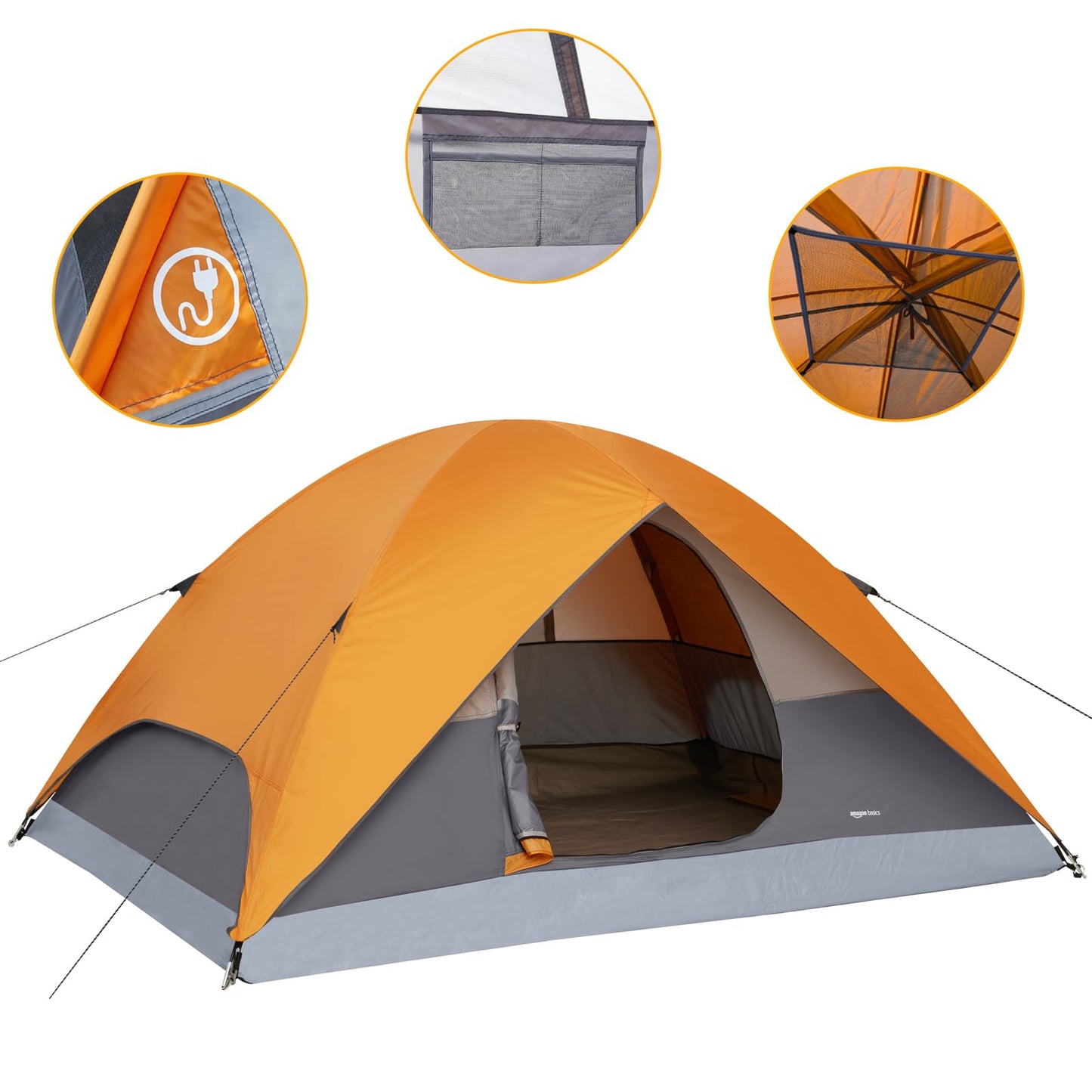 Amazon Basics Dome Camping Tent with Easy Setup for Hiking and Backpacking, Portable Two-Person