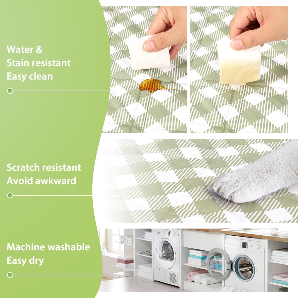 ZAZE Extra Large Picnic Outdoor Blanket, 80''x80'' Waterproof Foldable Blankets Gingham Picnic Mat