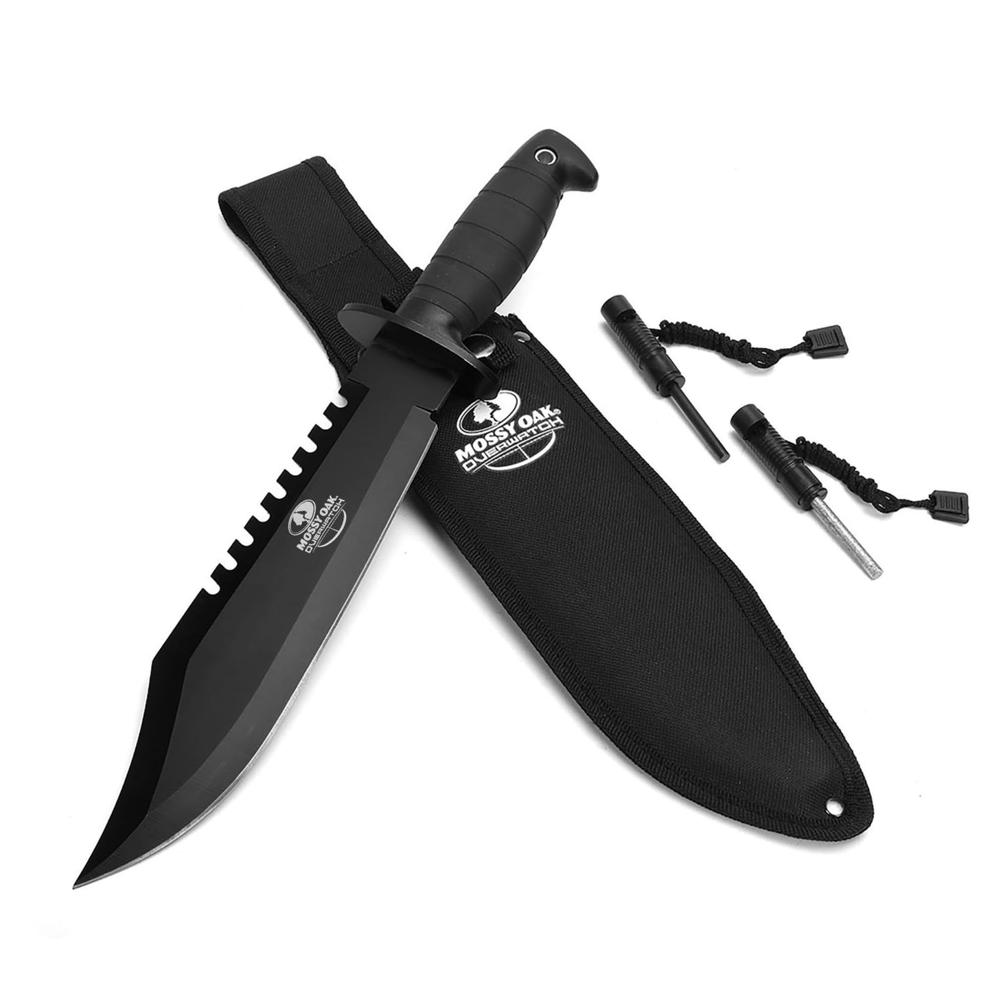 Mossy Oak 15-inch Survival Knife with Sharpener and Fire Starter