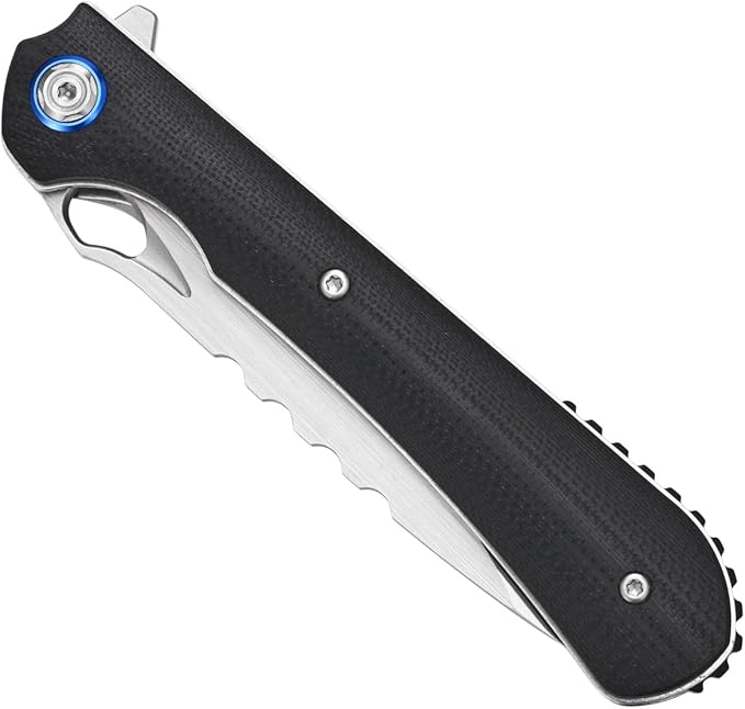 Sitivien ST145 Folding Pocket Knife,14C28N Steel Blade,G10 Handle EDC Tool Knife for Outdoor Survival,Camping,Hiking,Hunting(Black) …