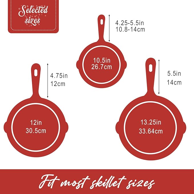 Joyhalo Cast Iron Skillet Handle Covers - 6 Pack, Heat Resistant, Silicone Pot Handle Sleeve Covers for Cast Iron Pan, Skillet and More