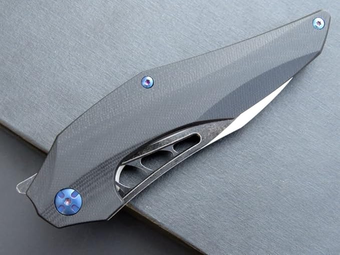 Eafengrow EF226 Folding Knives D2 Steel Blade and G10 Handle Knife Outdoor Camping Hiking EDC Tools (black)