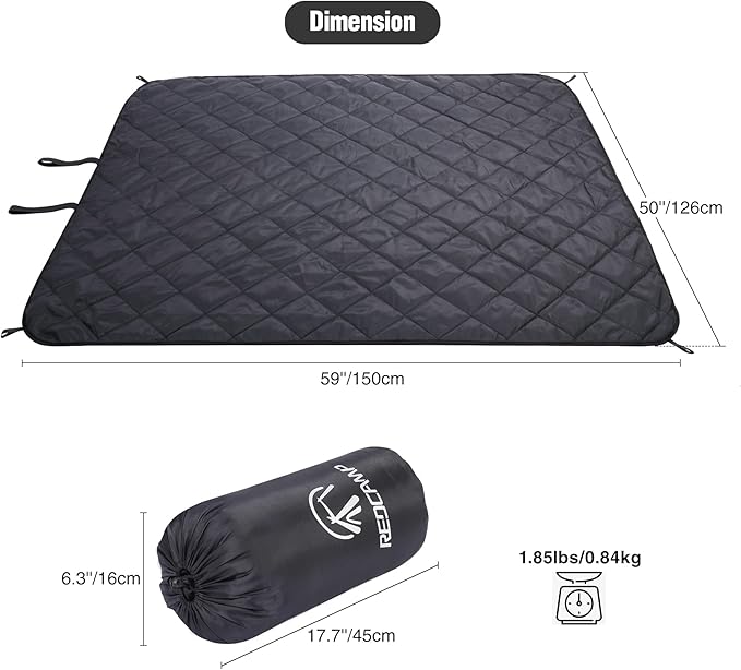REDCAMP Waterproof Stadium Blanket with Sherpa Lining, Cold Weather Car Blanket Windproof for