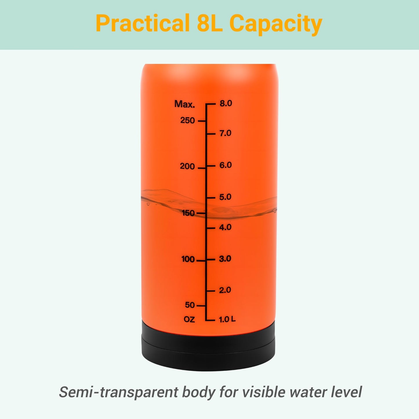 Hurmovae 2.1Gallon (8L) Portable Shower for Beach & Camping, 10 Spray Modes