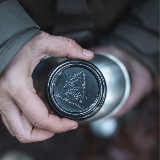 The Pathfinder School Metal Canteen Cooking Set - Survival Gear - Camping Essentials Mess Kit - Military Grade Outdoor Eating Kit - Hiking and Trail Cook Set