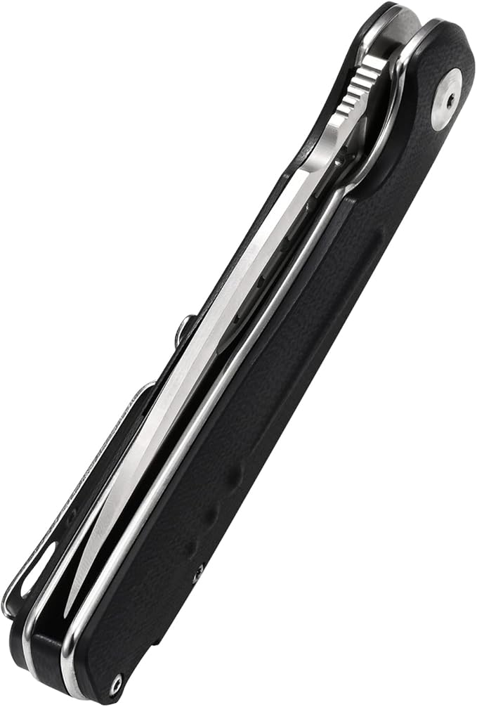 Sitivien ST131 Folding Knife,D2 Blade G10 Handle EDC Tool Knife with Liner Lock for Outdoor Camping Hiking Fishing(Black)