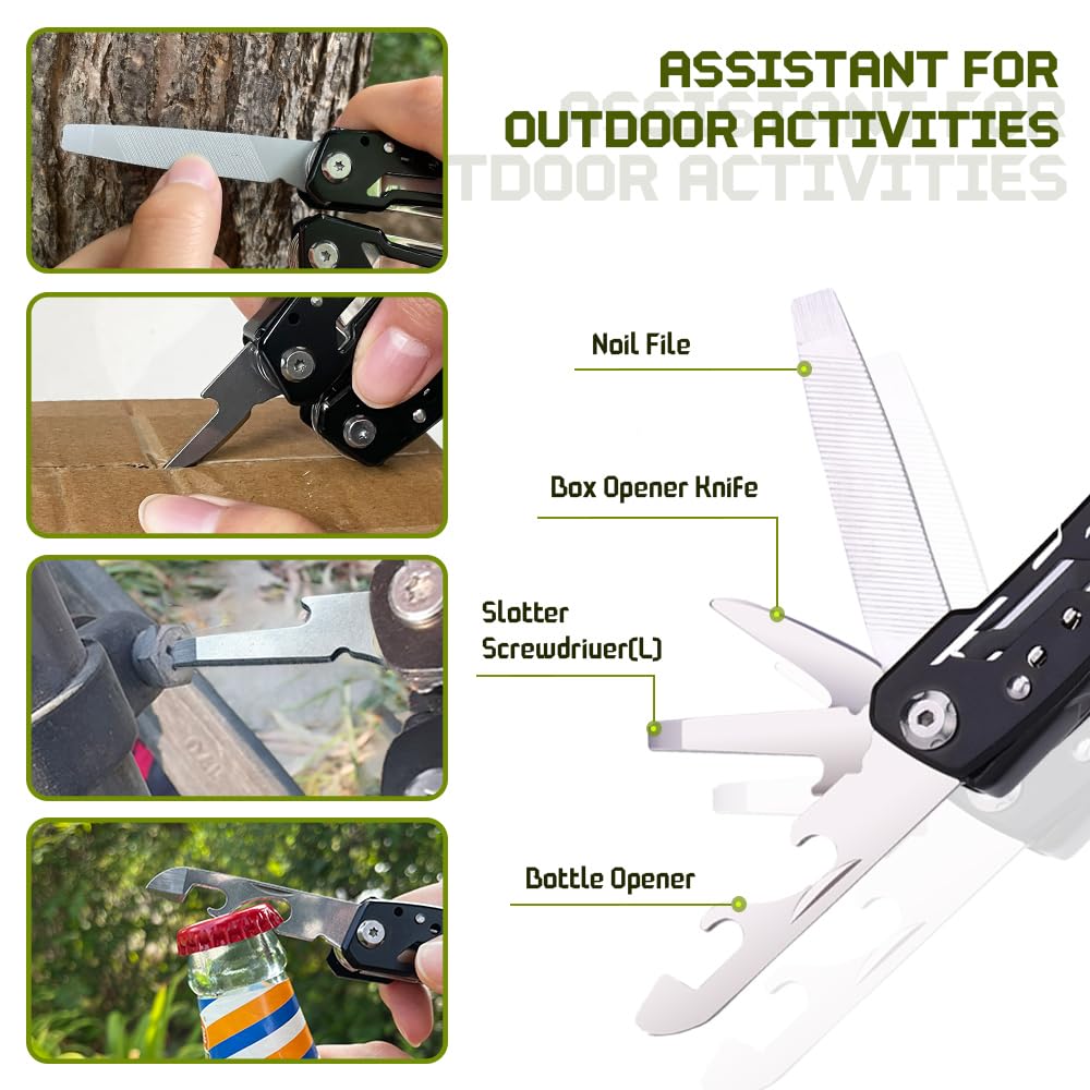 Samest 14 in 1 Multitool Pliers with Safety Lock, Professional Stainless Steel Pocket Knife