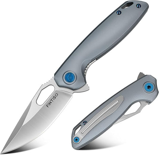 FINTISO Mini Pocket Knife 2.79" Small EDC Knife Premium Swedish 14C28N Blade, Folding Knife with 6061 Aluminum Alloy Handle, Camping Survival Hiking Knives, Best Gift for Men Women, Atlas Series