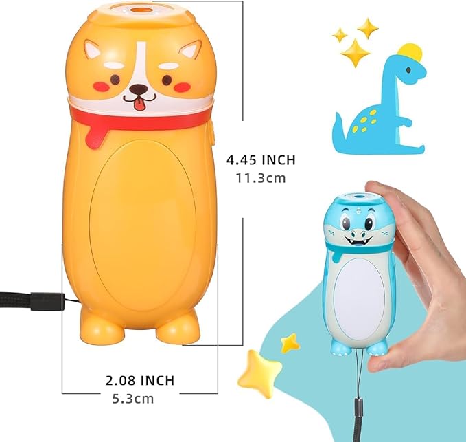 2 Pack Small Mini LED Flashlights - Cute Small Animal Flashlight - 2 in 1 Camping Lantern Flashlight