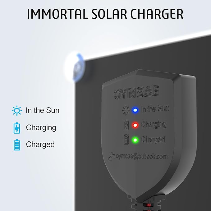 OYMSAE White 10W Solar Car Battery Charger Portable 12V Trickle Battery Charger & Maintainer Waterproof Solar Panel for Car Boat Automotive RV
