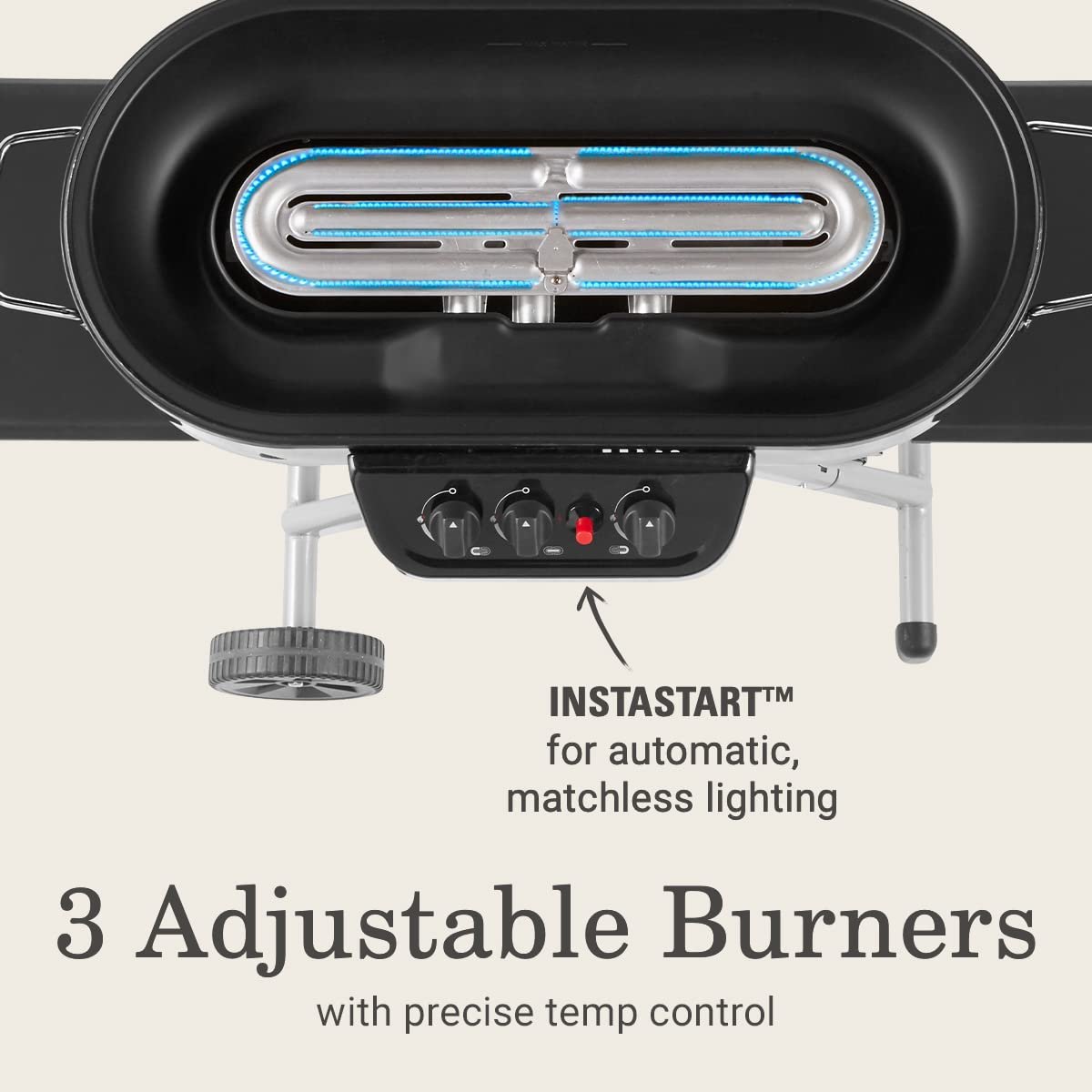 Coleman RoadTrip 285 Portable Stand-Up Propane Grill with 3 Adjustable Burners & Instastart