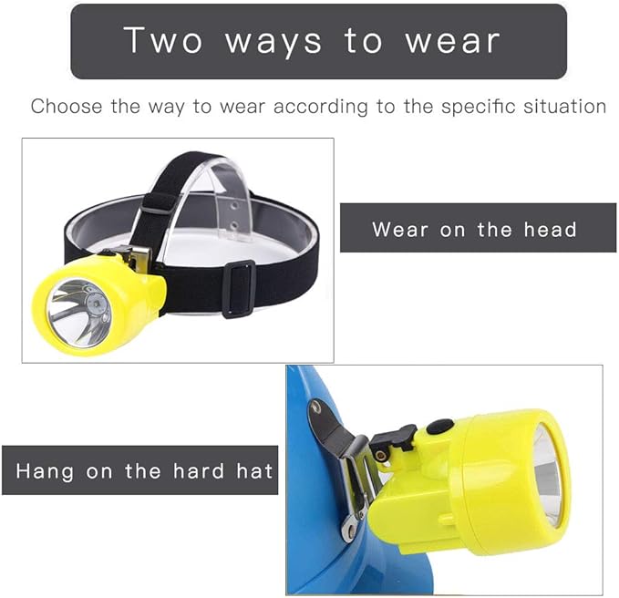 Rechargeable LED Mining Headlamp, Waterproof Explosion-Proof Miner Cap Light, High Power Helmet Headlamp for Coal Mining, Coon Hunting, Night Work, Hiking, Caving, Outdoor Adventure