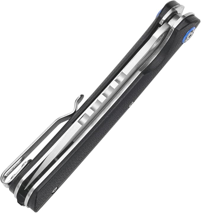 Sitivien ST145 Folding Pocket Knife,14C28N Steel Blade,G10 Handle EDC Tool Knife for Outdoor Survival,Camping,Hiking,Hunting(Black) …