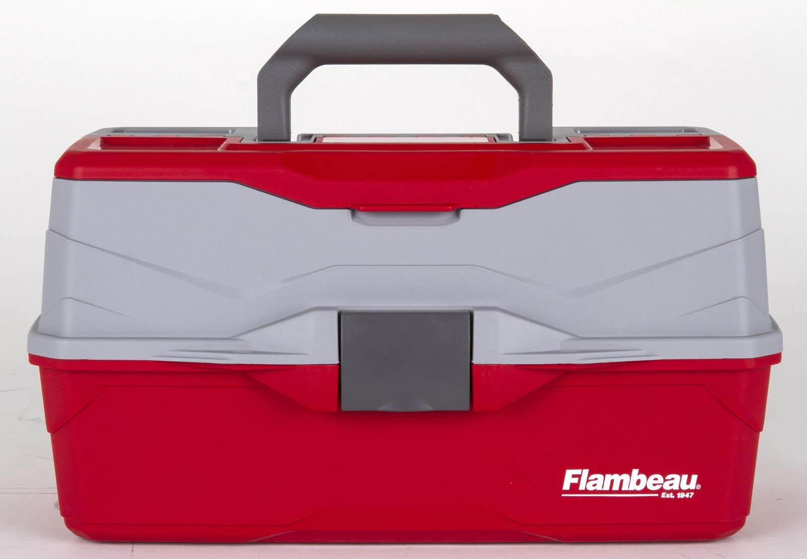 Flambeau Outdoors 6383 3-Tray Tackle Box, 32 Compartments, Red and Gray