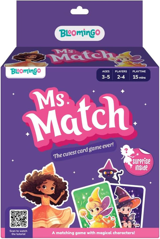 Bloomingo Card Game - Ms Match: Engaging Strategic Memory Card Game for Kids; Boosts Memory Skills; Great Card Game for Family Gatherings & Travel; Birthday Gift for Boys & Girls Ages 3, 4, 5 Blue