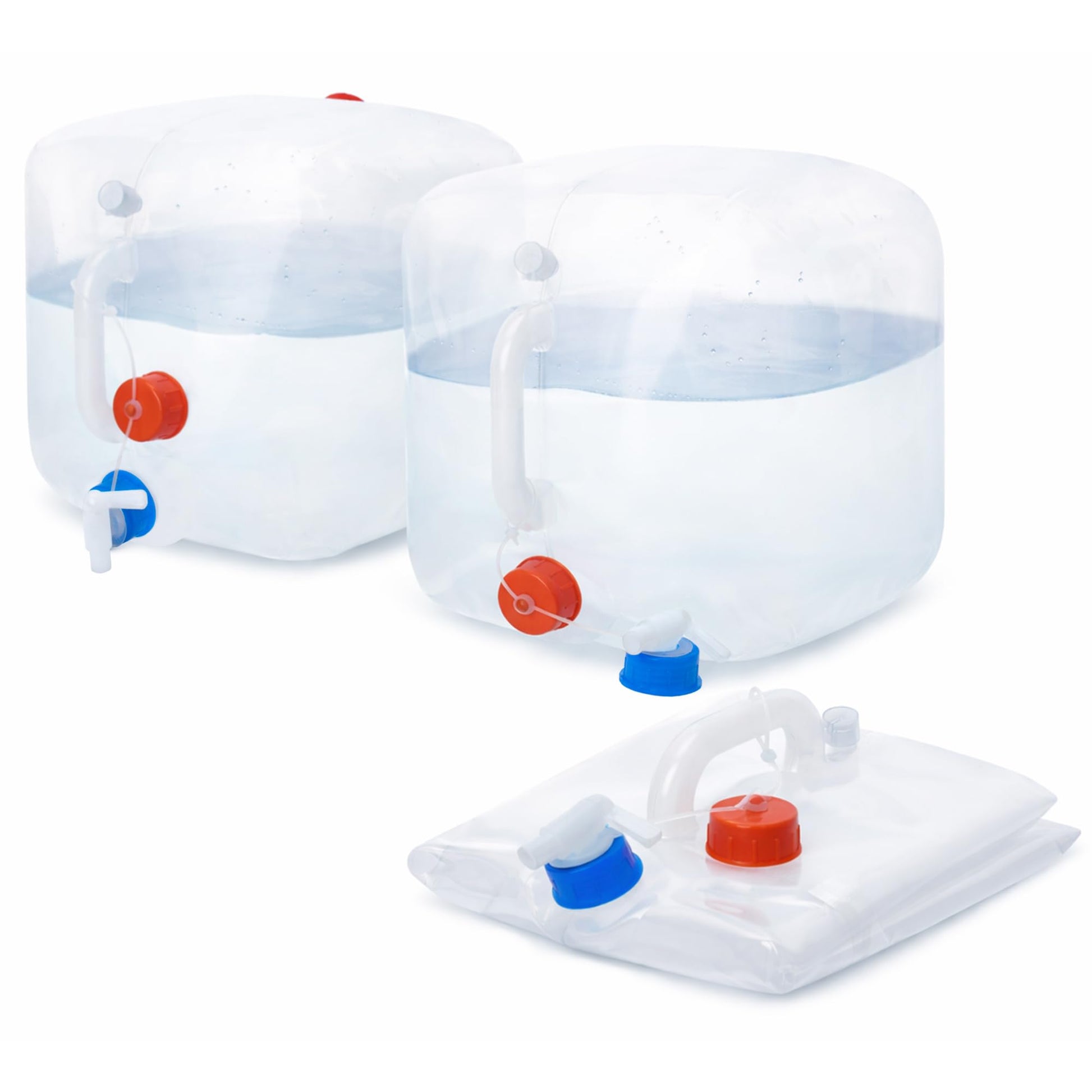 BPA Free Collapsible Water Container Jug with Spigot, 5.3 Gallon 2 Pack