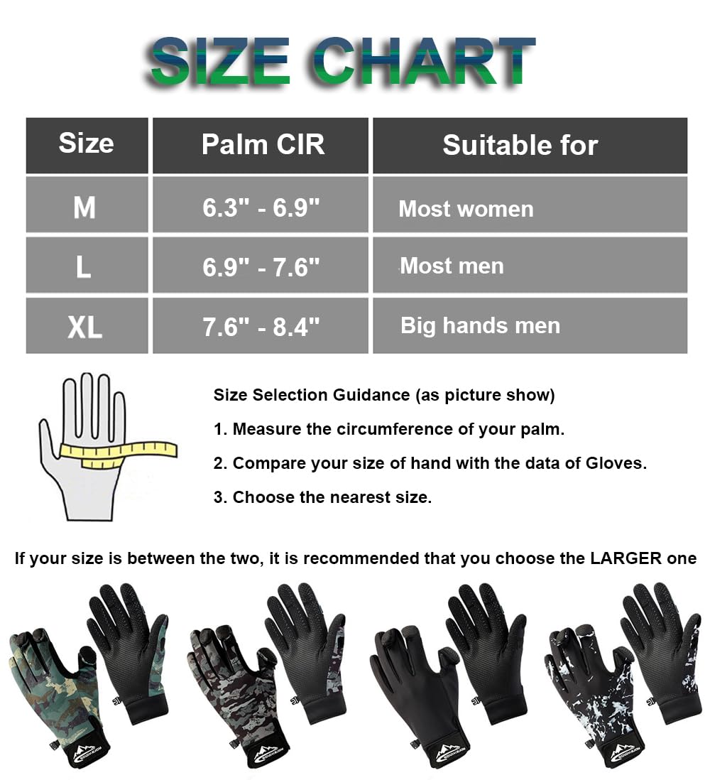 SUJAYU Fishing Gloves for Men & Women, Ice Fishing Hunting Gloves Cold Weather, Kayak Fly Fishing