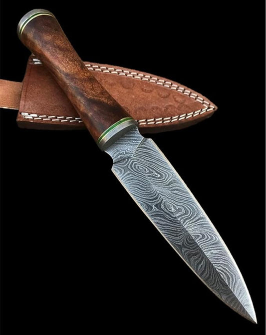 DG-28 Handmade Damascus Steel Knife ??Beautiful Rose Wood Handle