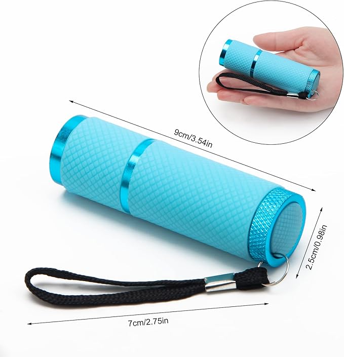 AHIER 9 LED Glow in Dark Flashlights, 3 Pack Rubber Coated Flashlights with Straps, Portable Handy Lights for Camping, Hiking, Indoor, Assorted Colors (Green+Blue+Pink)