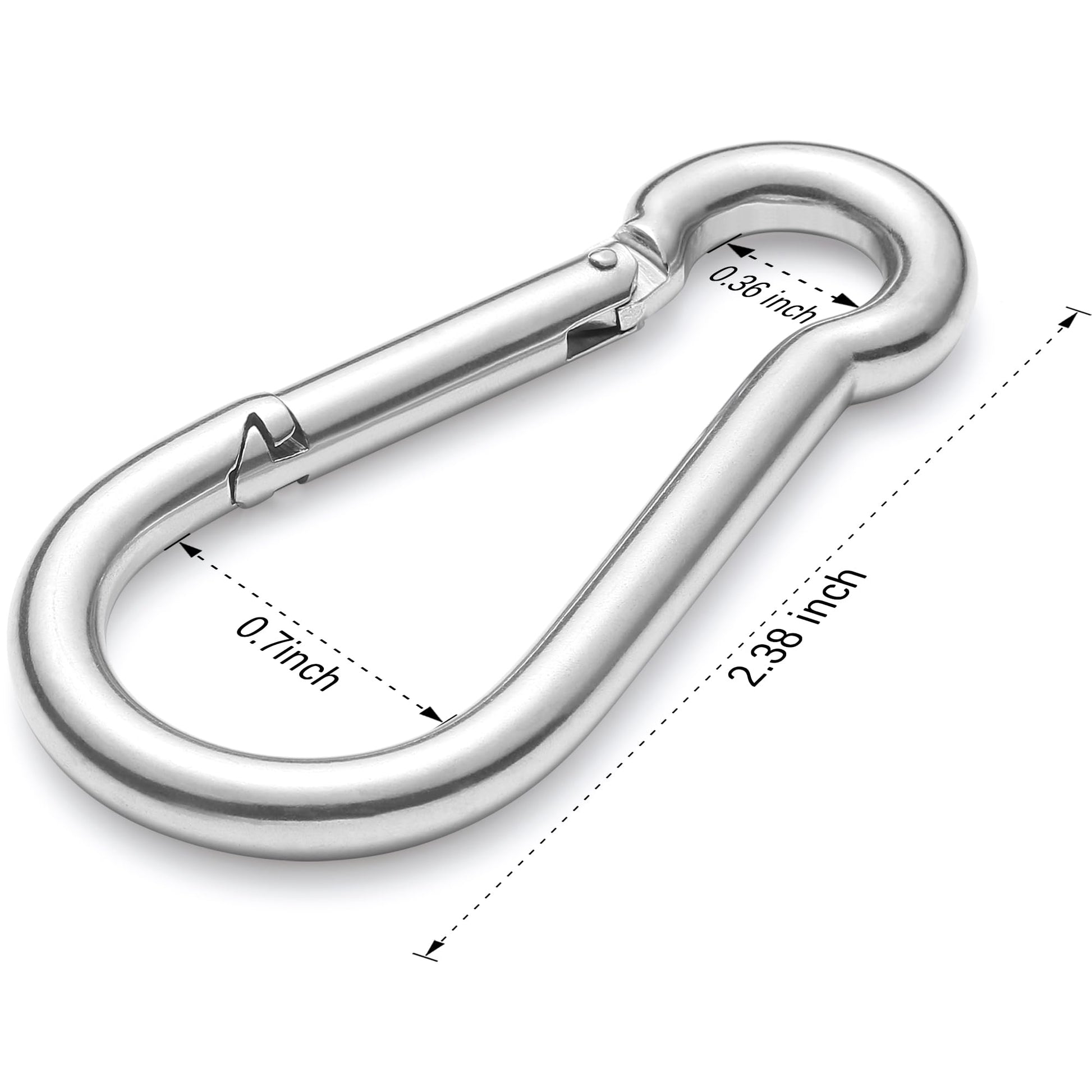 sprookber 316 Stainless Steel Marine Grade 2.36Inch Carabiner Clips, 5 Pack
