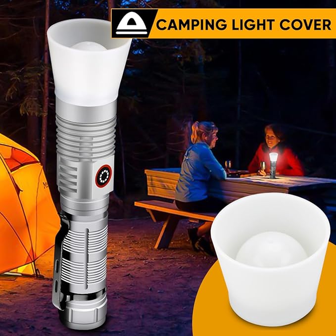 Rechargeable Flashlight High Lumens 2 Packs, 2000LM Magnetic Flashlights with Pocket Clip, 3 Modes, Adjust Focus, Super Bright LED Flash Light Waterproof for Emergencies Camping, 1500 Meters Long Beam
