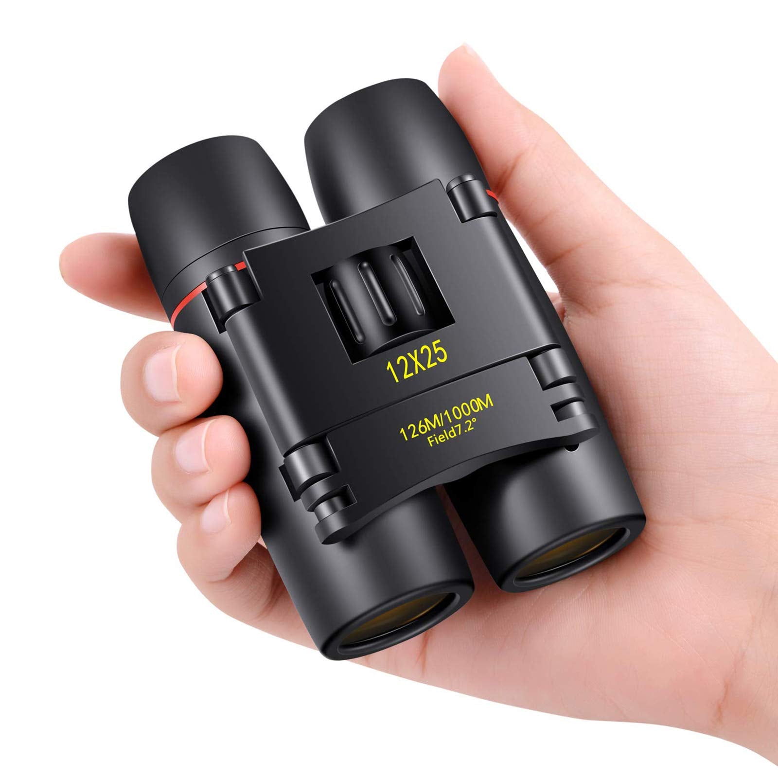 POLDR 12X25 Small Pocket Binoculars Compact for Adults