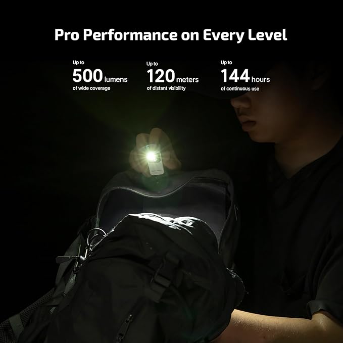 OLIGHT Oclip Pro EDC Flashlight Clip-on Light, Rechargeable 500 Lumens with Three Lighting Solutions Type-C Charging, Magnetic Flash Lights for Signaling, Cycling, Outdoor or Indoor Use(White)