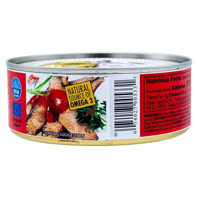 MW Polar Fried Brisling Sardines In Tomato Sauce, 8.47 Oz (Pack of 1)