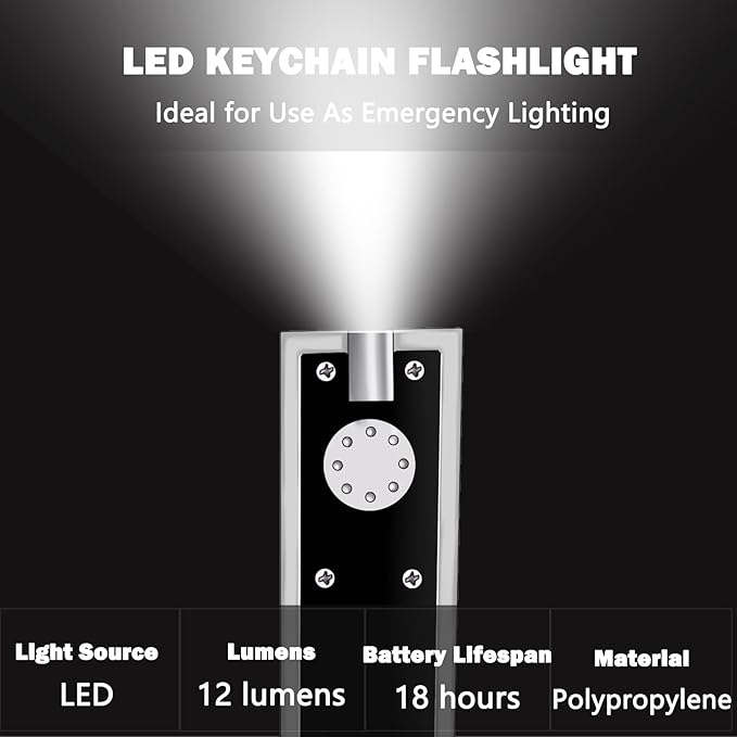 Mini LED Keychain Flashlight, Tiny Ultra Bright White Light Pocket Key Ring LED Flashlights for Camping, Hiking, Emergency - Batteries Included (8PCS-Multicolor)
