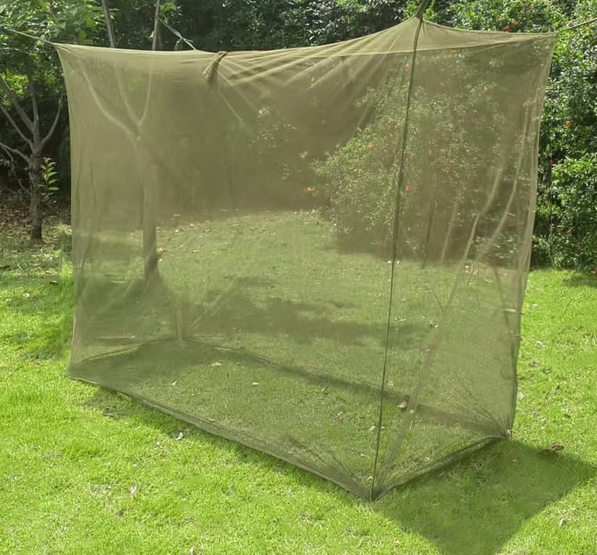 Mosquito Net- Military Green Portable Tactical Mosquito Netting for Camping – Completely Covers a