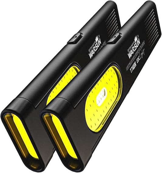 WARSUN T7PRO EDC Flashlight, Compact Multi-Mode Pocket LED Flashlight, USB-C Rechargeable, IPX4, Dual Material, Red/Blue Strobe (2, Black)