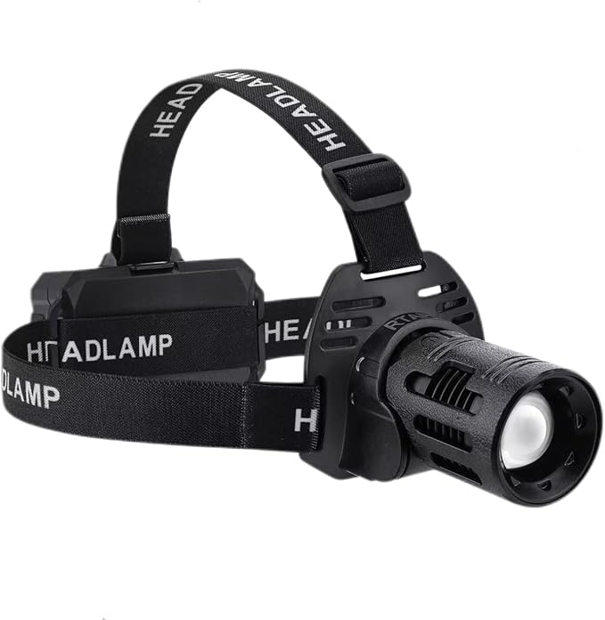 Head Lamps Led Rechargeable, Multi-Color Lights, Wave Induction, Zoom Function, Black,Flashlight for Camping Fishing Hiking Gear