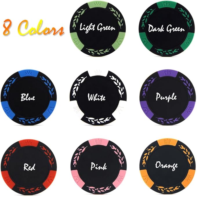 100 Premium Clay Poker Chips, Customized Your Image and Text, 11.5 Gram Casino Chips for Texas Hold’em, Blackjack Gambling