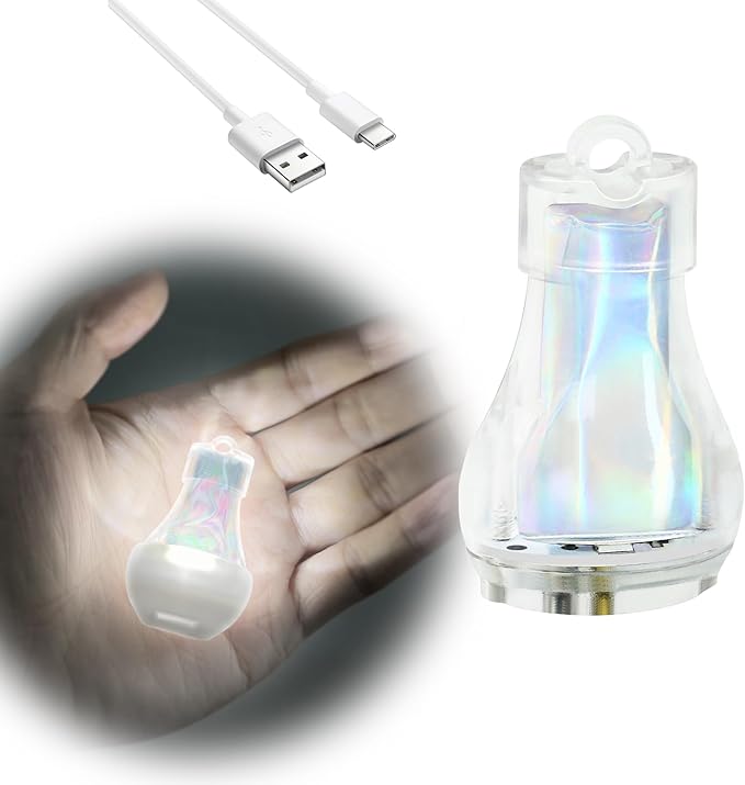 Mini Lantern LED Flashlight, Small Keychain Flashlight Rechargeable USB, Waterproof Pocket Purse Light with Magnetic for Camping Nighttime, EDC Gear Tools Keychian Light