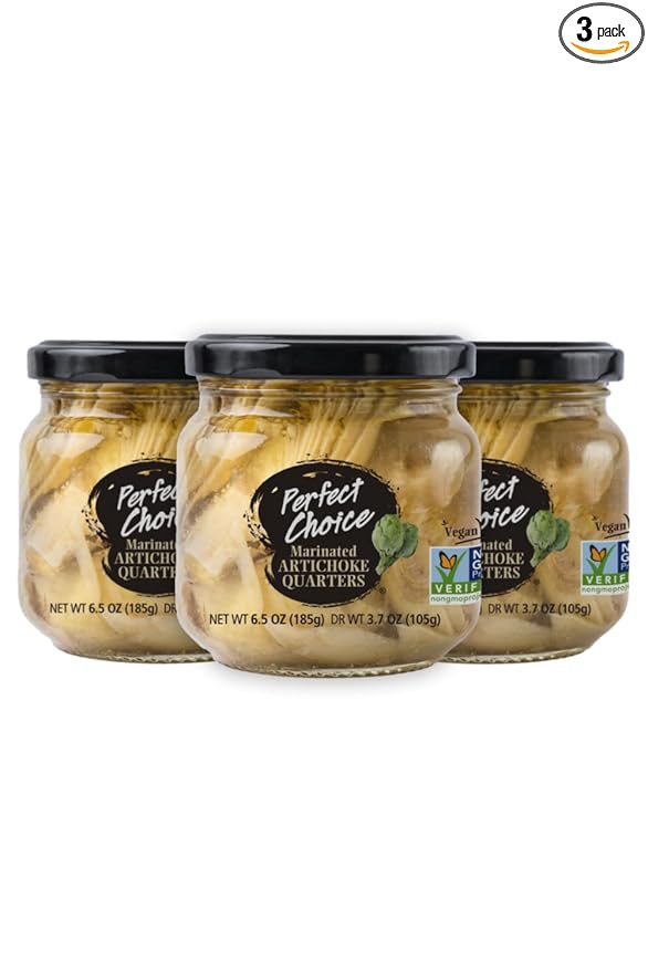 Perfect Choice Artichoke Quarters Marinated - Delicious artichoke for Salads, Pizzas & More - 6.5 oz (Pack of 3)