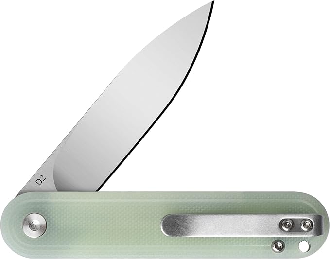 G040 Pocket Knife, 2.75'' D2 Steel Blade G10 handle, Small EDC Knife with Pocket Clip for Men Women, 2.1oz