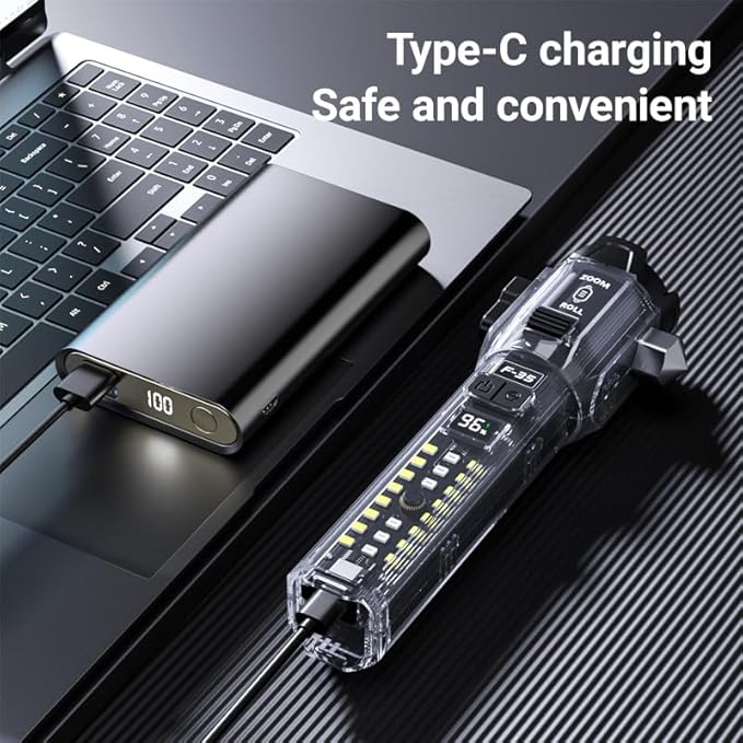 Rechargeable Flashlights High Lumens，Powerful Tactical Flashlightsï¼? Modes LED Flashlight Adjustable，Waterproof Flashlight, Handheld Emergency Lighting Device,Suitable for Home Use,Camping, Hiking