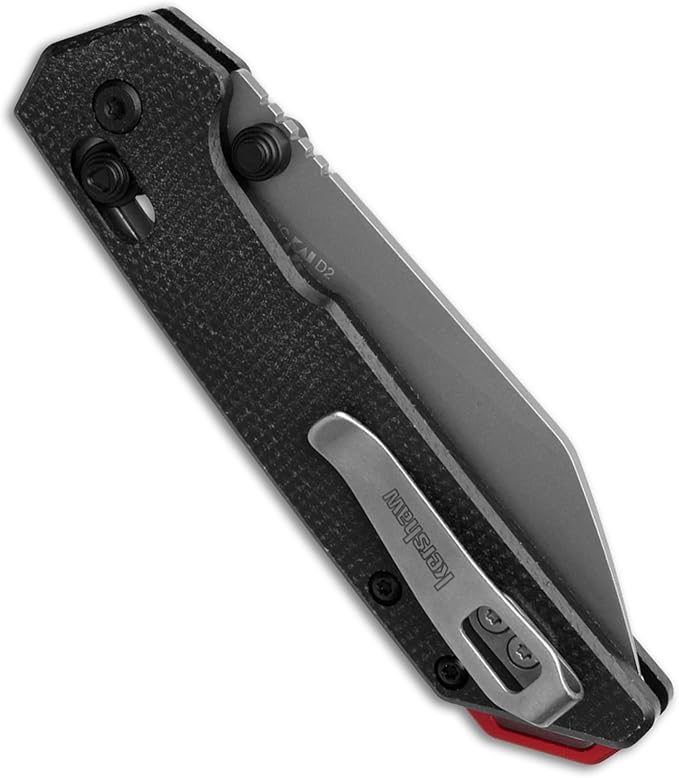 Kershaw Mini Iridium Folding Pocket Knife, 3 inch D2 Steel Blade, DuraLock, Aluminum Handle, Pocketclip
