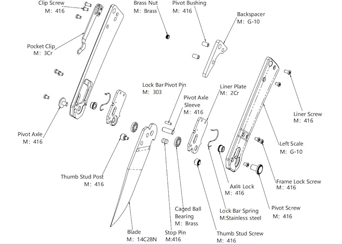 Pathwright Folding Knife, 3.54" Swedish 14C28N Blade G10 Handle with Crossbar Lock Pocket Knife with Pocket Clip for Camping Survival Hiking EDC Knives for Men Women Black